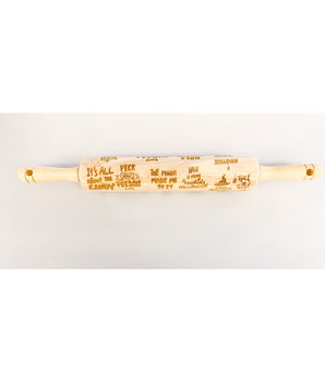 Halloween Sayings and Symbols Engraved Wooden Rolling Pin