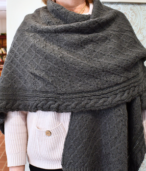 Diamond Cable Knit Wrap